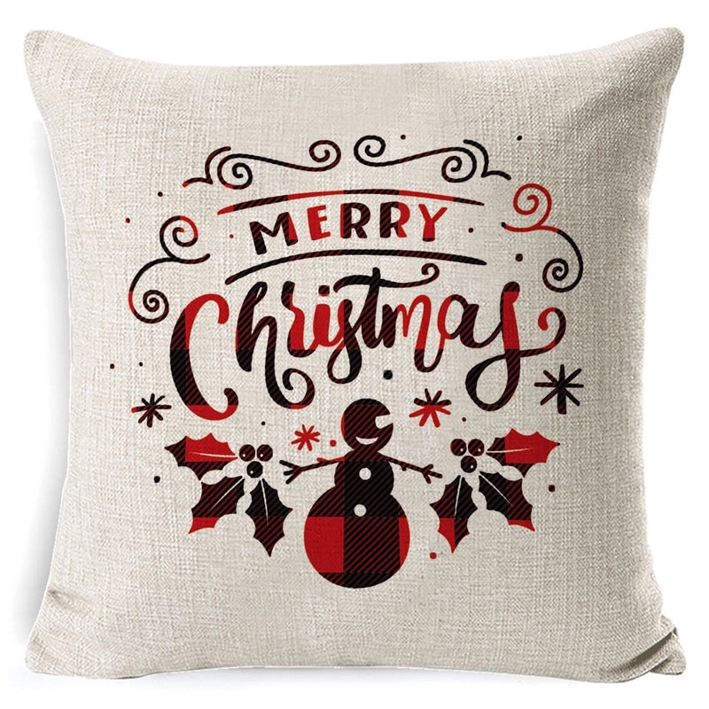 European Style Linen Christmas Pillow Cover for Sofa Cushion Cozy Home Decor|Home Decor & Accessories