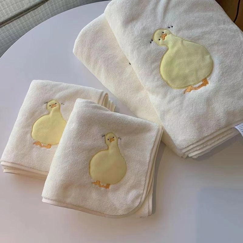 Thickened Quick-Dry Cotton Bath Towel Set, Hair-Free, Absorbent Two-Piece for Men and Women|Home & Bath Textiles