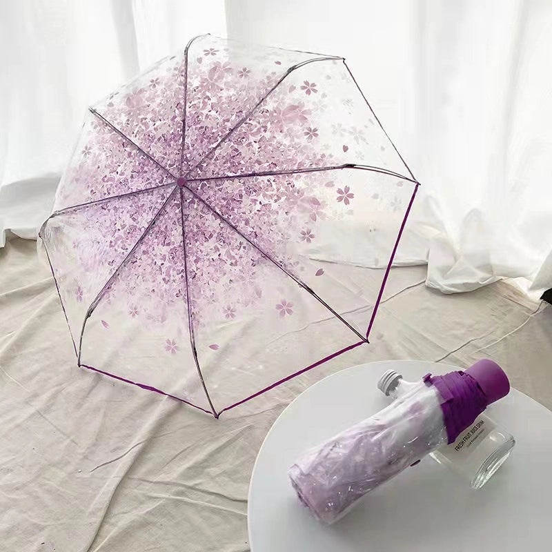 Transparent Automatic Umbrella for Women and Kids Large Clear Rain Protection Printed Logo Customizable|Umbrellas & Rain Gear