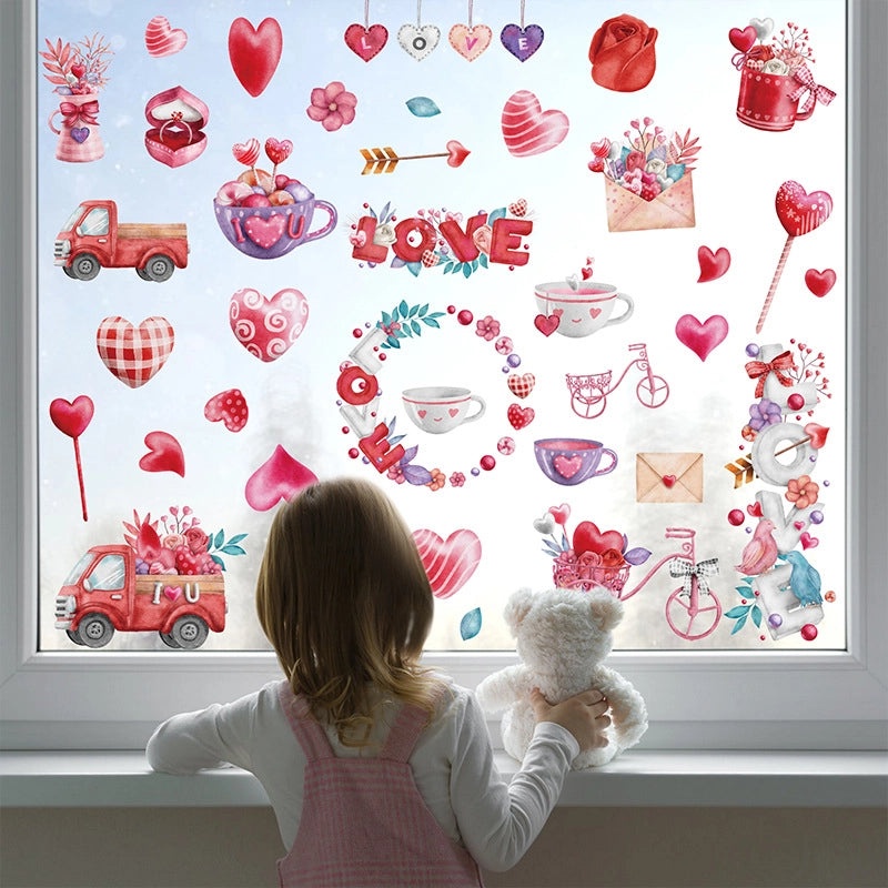 Valentine's Day Heart Shaped PVC Wall Decor for Casual Home|Home Decor