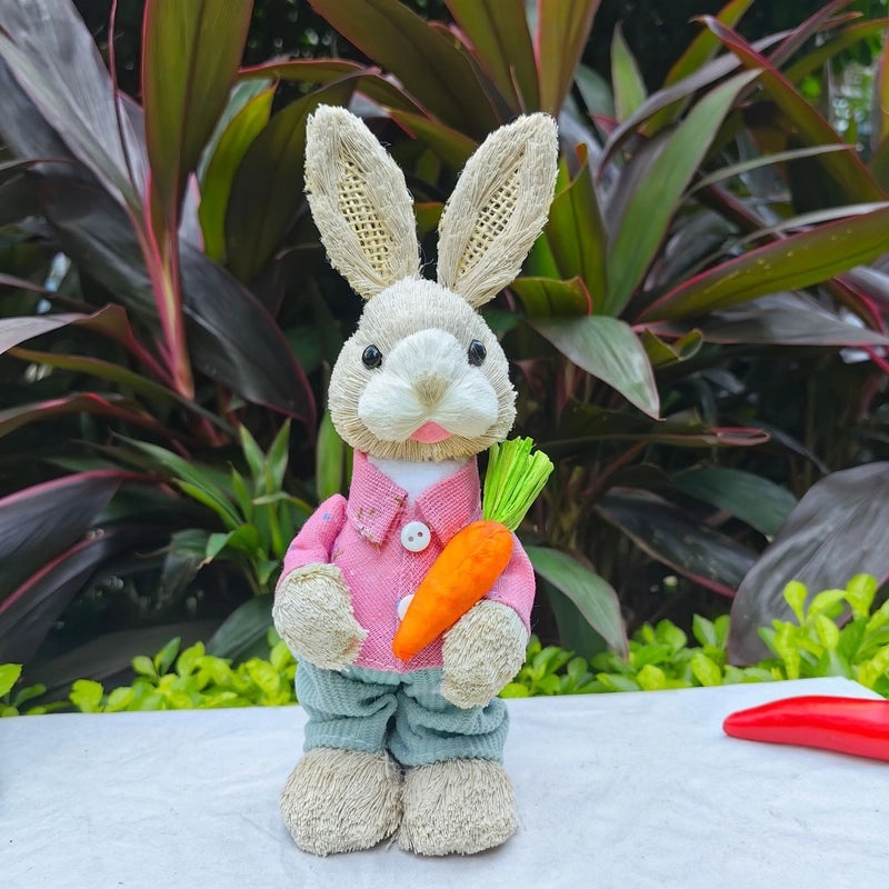 Mini 25cm Woven Rabbit Easter Decor Cute Display Gift Small Prizes Birthday Present|Home Decor & Gifts