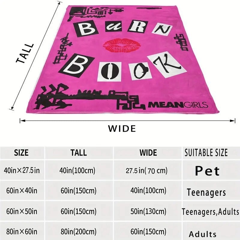 Cozy Letter Print Polyester Throw Blanket for Couch and Sofa | Home Decor & Blankets