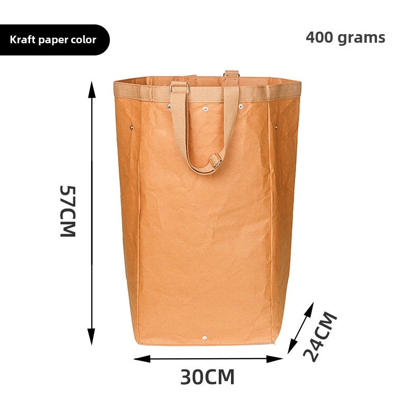 Biodegradable Kraft Paper Storage Bag for Laundry Toys Clothes Organizing Large Space | Home Storage & Organization