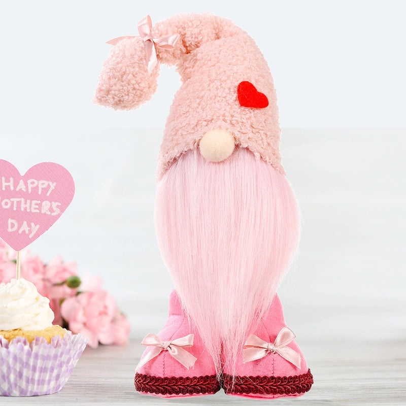 Heart Shape Bow Knot Rudolph Doll Holiday Table Decor Indoor Cute Plush Toy|Home Decor