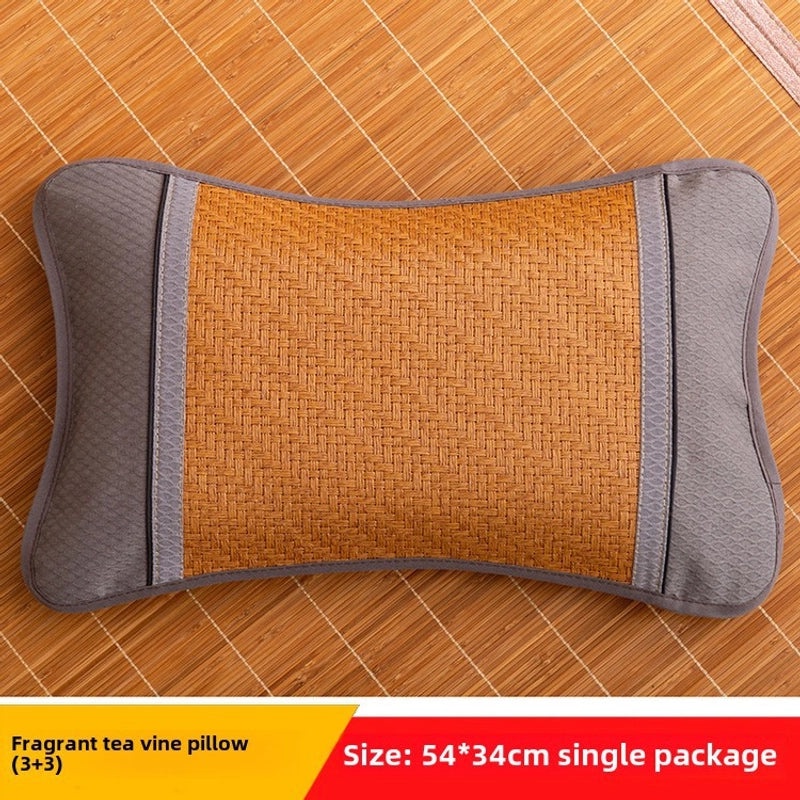 Summer Bamboo Rattan Pillow Breathable Buckwheat Neck Cushion for Adults Dorm Room|Home & Living > Bedding > Pillows