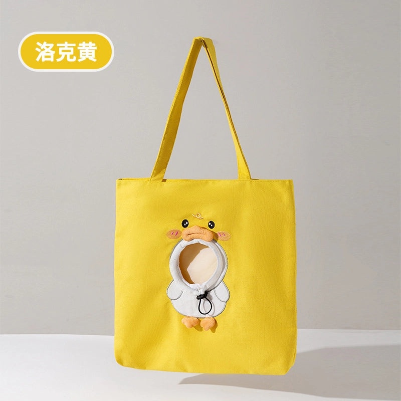 Adorable Canvas Cat & Small Dog Carrier Bag with Head-Out Window, Crossbody & Handheld Shoulder Pet Travel Bag|Pet Accessories