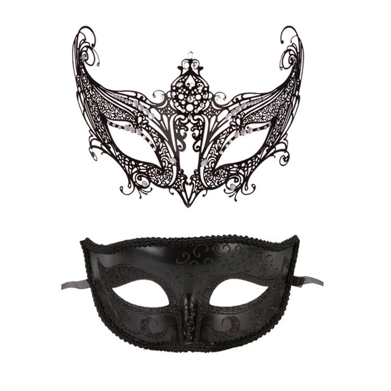 Cute Black Metal Wrought Iron Masks Set Multi-Diamond & Little Beauty Styles|Jewelry & Accessories