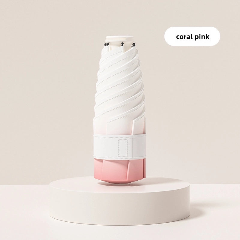 60% Foldable Sun Umbrella Women’s UV Protection Compact Portable Sunscreen Rainproof Dual-Use Mini Card Pocket|Umbrellas & Sun Protection