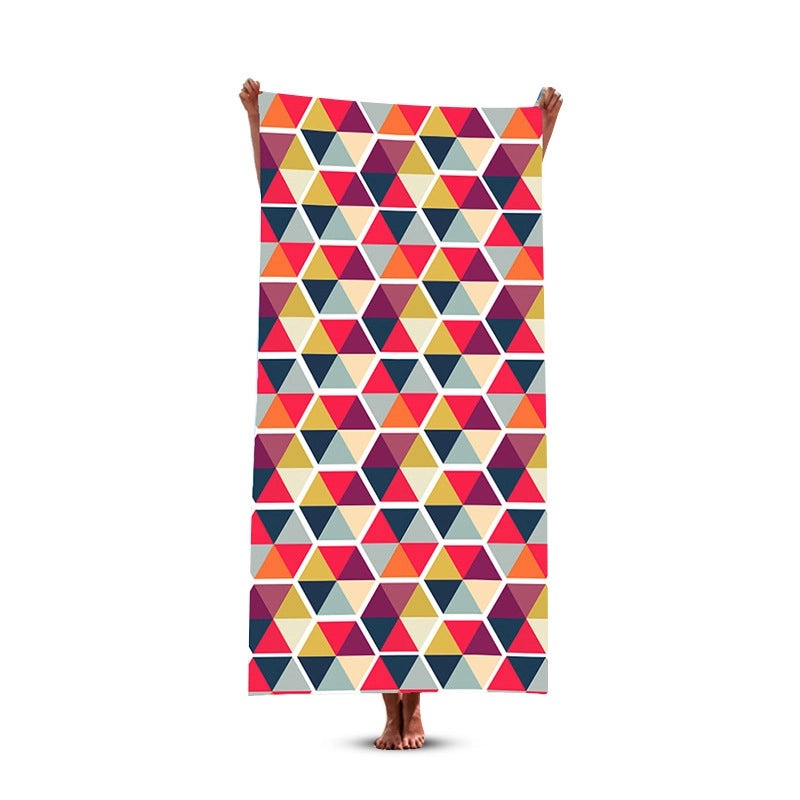Geometric Pattern Polyester Beach Towel for Casual Vacation Use|Beach Accessories