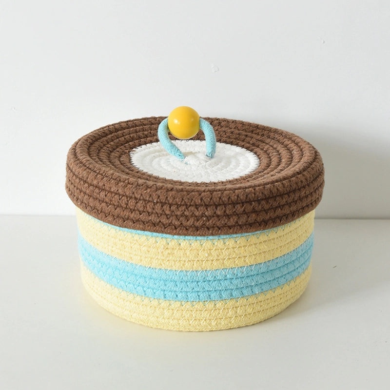 Colorful Cotton Thread Storage Basket with Cute Pattern | Home Organization