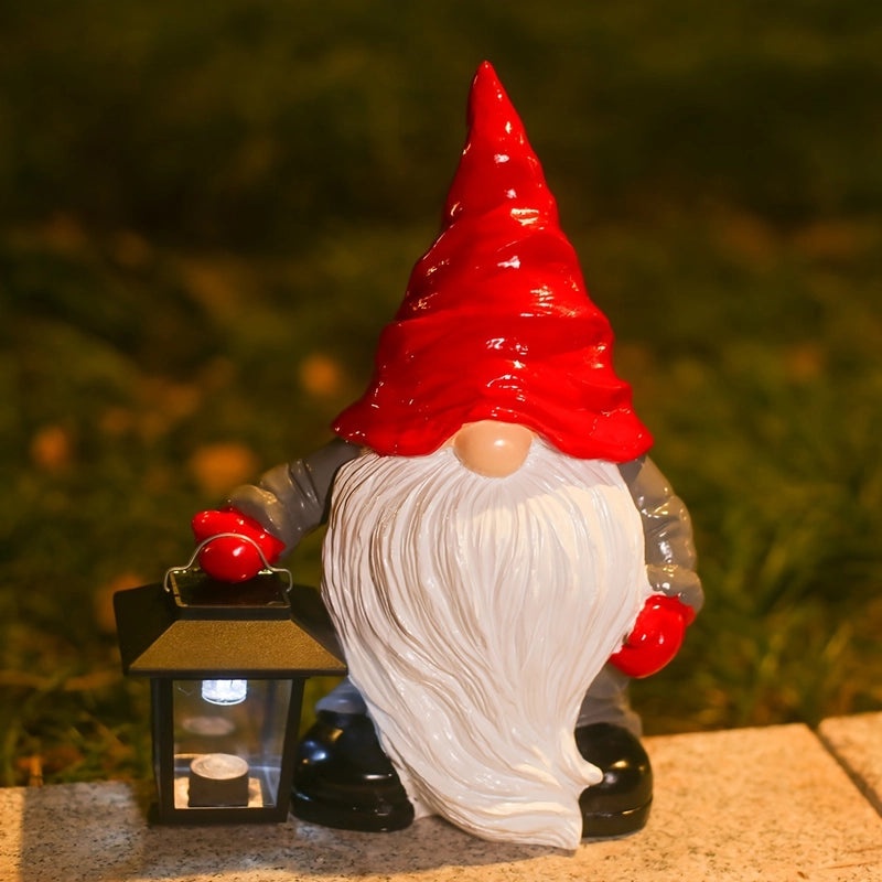2021 New Resin Solar Lantern Dwarf Christmas Garden Holiday Decorations|Holiday Garden Ornaments