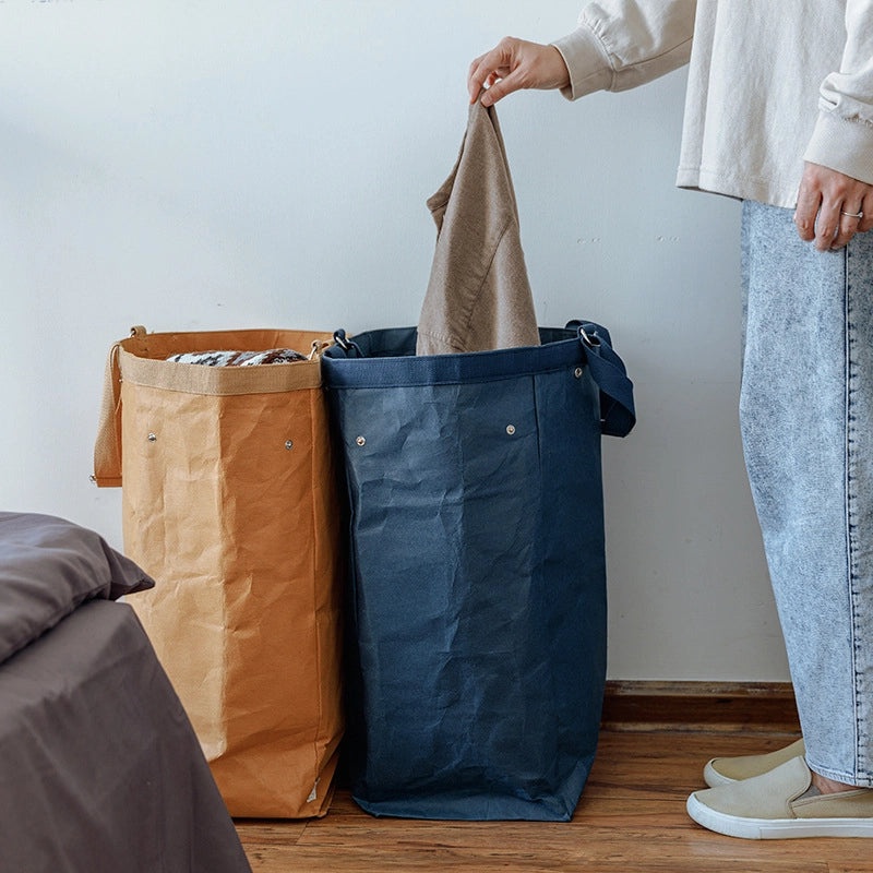 Biodegradable Kraft Paper Storage Bag for Laundry Toys Clothes Organizing Large Space | Home Storage & Organization