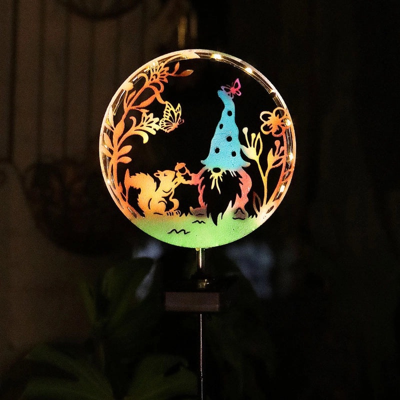 Solar Cat and Butterfly Iron Art Solar Lawn Lamp|Outdoor Garden Lighting
