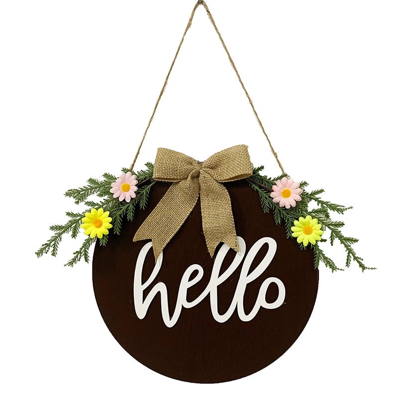 Easter Wreath 30cm Wooden Welcome Sign Door Pendant Spot Home Decoration Supplies|Home Decor