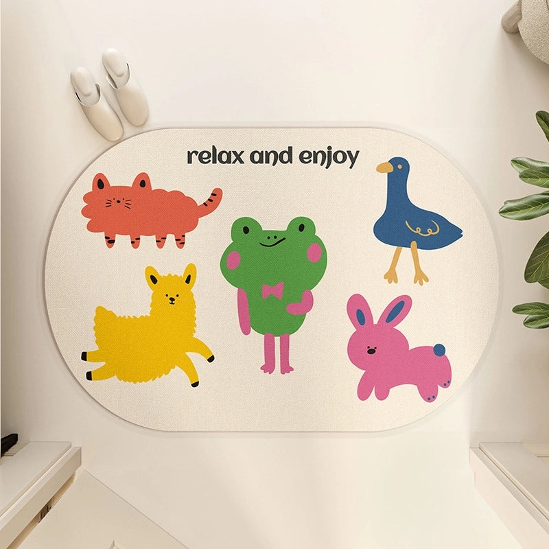 Cartoon Puppy Diatom Mud Absorbent Non-slip Quick-dry Bathroom Floor Mat|Home & Living Bathroom Accessories