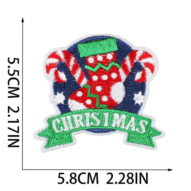 Christmas Cartoon Santa Claus Snowflake Embroidered Patch for Clothing Accessories|Clothing Accessories