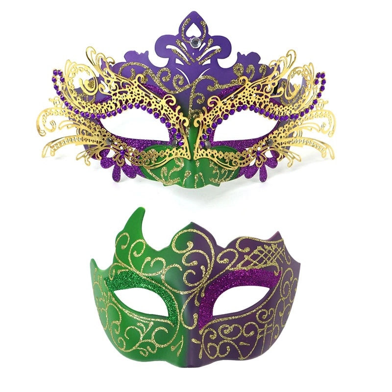 Mardi Gras Minimalist Geometric Plastic Party Mask | Party Supplies