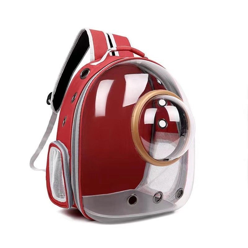 Minimalist Solid Color Pet Backpack Made of Durable PVC Oxford Cloth|Pet Carriers & Travel Bags