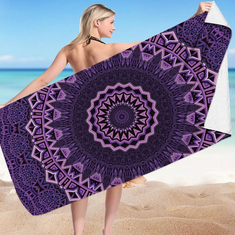 Geometric Patterned Superfine Fiber Beach Towel for Casual Outdoor Use|Beach Towels & Accessories