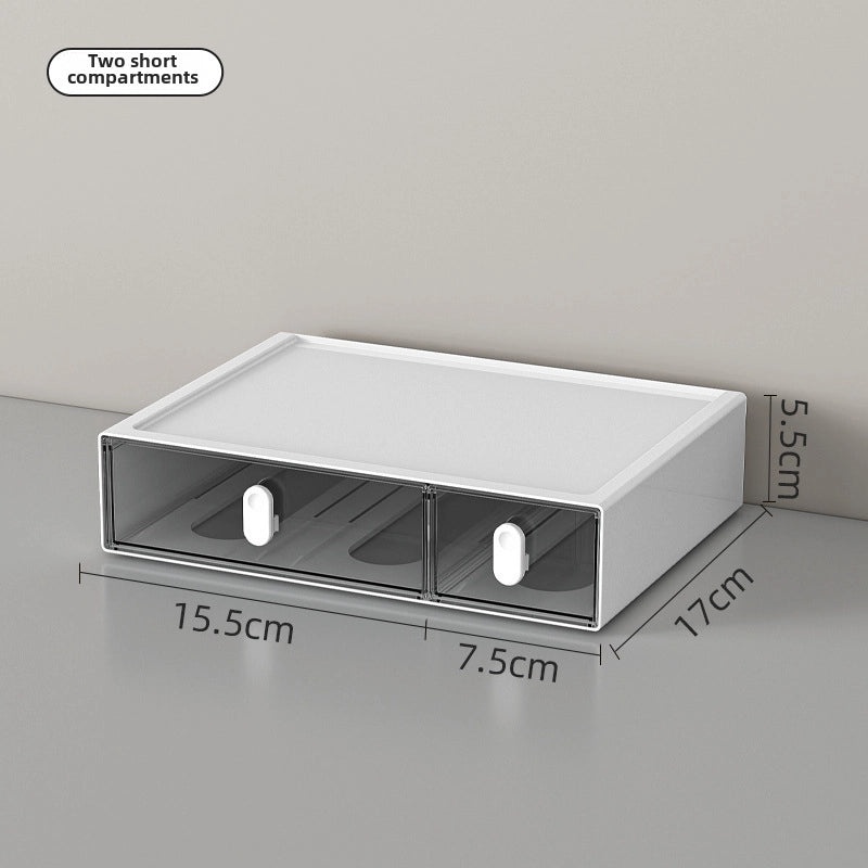 Dopamine Desk Organizer with Drawers Rubber Band Hairpin Jewelry Storage Box for Student Stationery | Desk Organizers