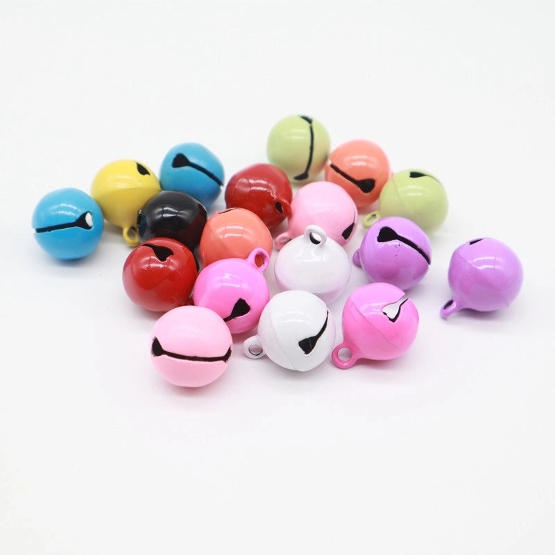 200 Pcs 14mm Iron Painted Small Bells for Keychains, Doll Accessories, Pet Collars, Christmas Pendants|Jewelry & Accessories