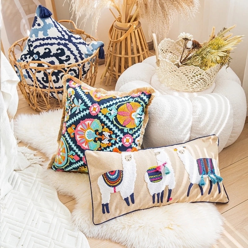 Bohemian Geometric Cotton Pillow Covers | Home Decor Pillows