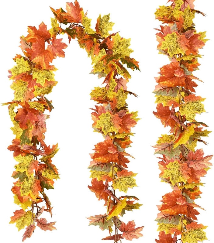 Autumn Maple Leaf Rattan Wreath Hanging Decor for Thanksgiving and Christmas | Home Decorations