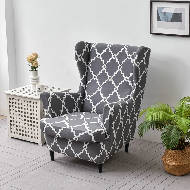 Elastic Four Seasons Tiger Print Wingback Chair and Sofa Cover All-Inclusive American Style|Home Decor & Furniture