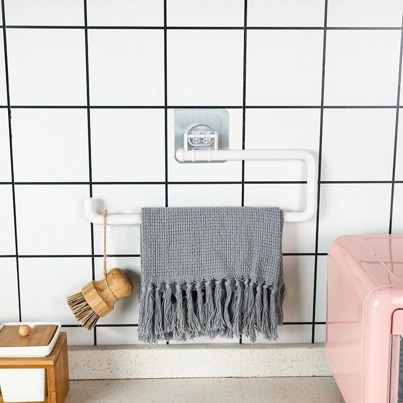 Bathroom Towel and Kitchen Paper Storage Rack with Suction Cups, Punch-free Toilet Paper Holder Hook | Home Organization