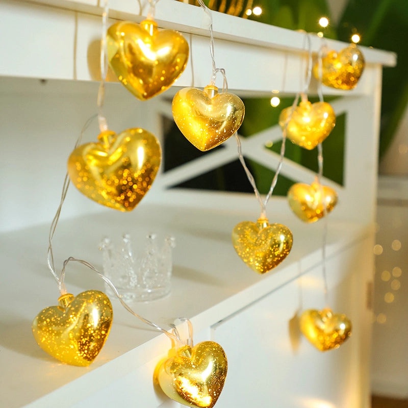 Romantic Heart-Shaped LED String Lights for Valentine’s Day | Home Decor & Lighting