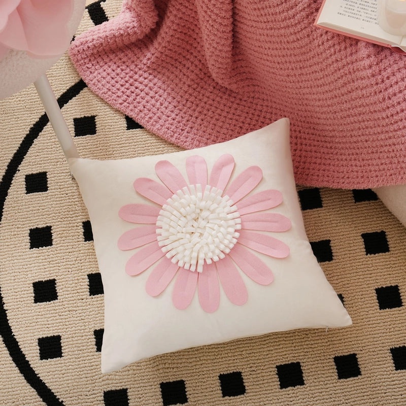 Heart-Shaped Solid Color Flower Pillow Covers for Couch and Sofa Decor | Home Decor & Cushion Covers