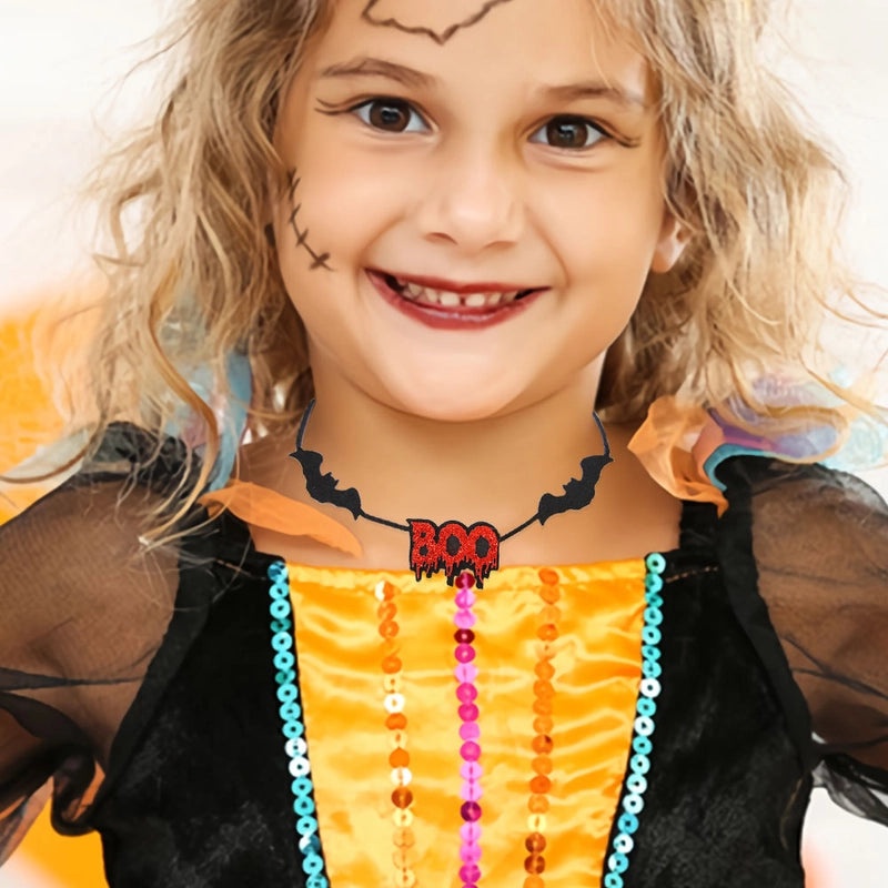 Halloween Spider Bat Skull Necklace Felt Pendant Funny Cool Party Accessory|Jewelry & Accessories