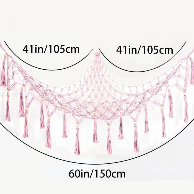 Bohemian Triangle Mesh Plush Toy Hammock Handwoven Lace Hanging Storage Organizer|Home & Living Storage