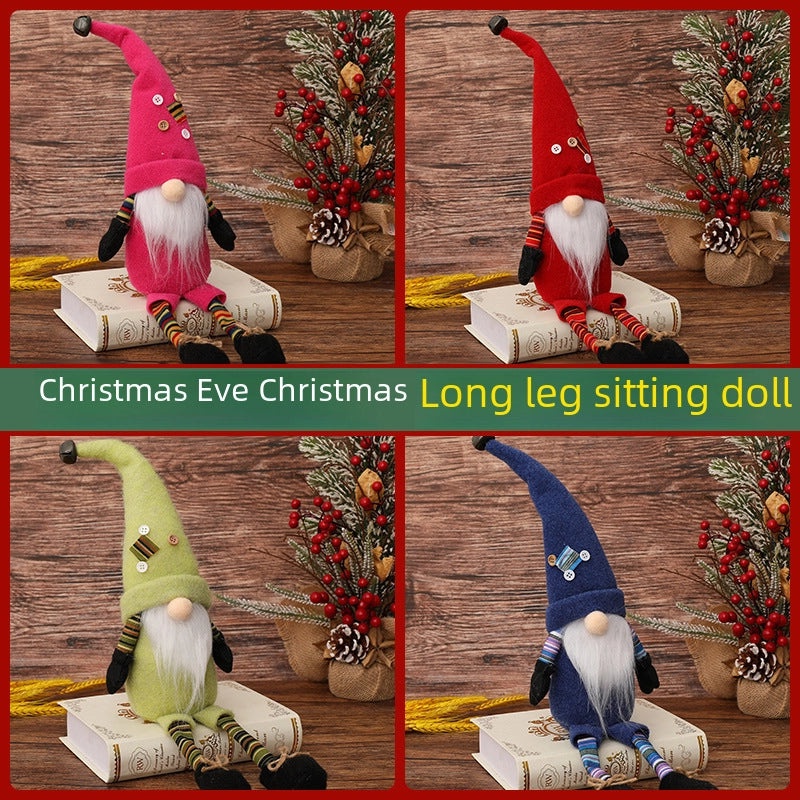 Faceless Christmas Long Legs Rudolph Doll Ornament for Window Decoration | Holiday Home Decor