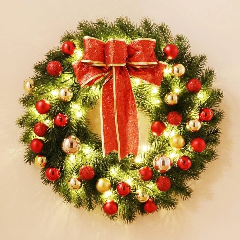 Christmas Wreath Door Hanging Christmas Decoration Holiday Pendant Window Props Festive Home Decor|Holiday Decorations