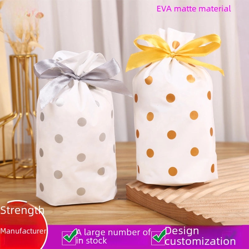 Polka Dot Drawstring Ribbon Pocket Bag for Small Jewelry and Daily Gifts | Jewelry Storage Accessories