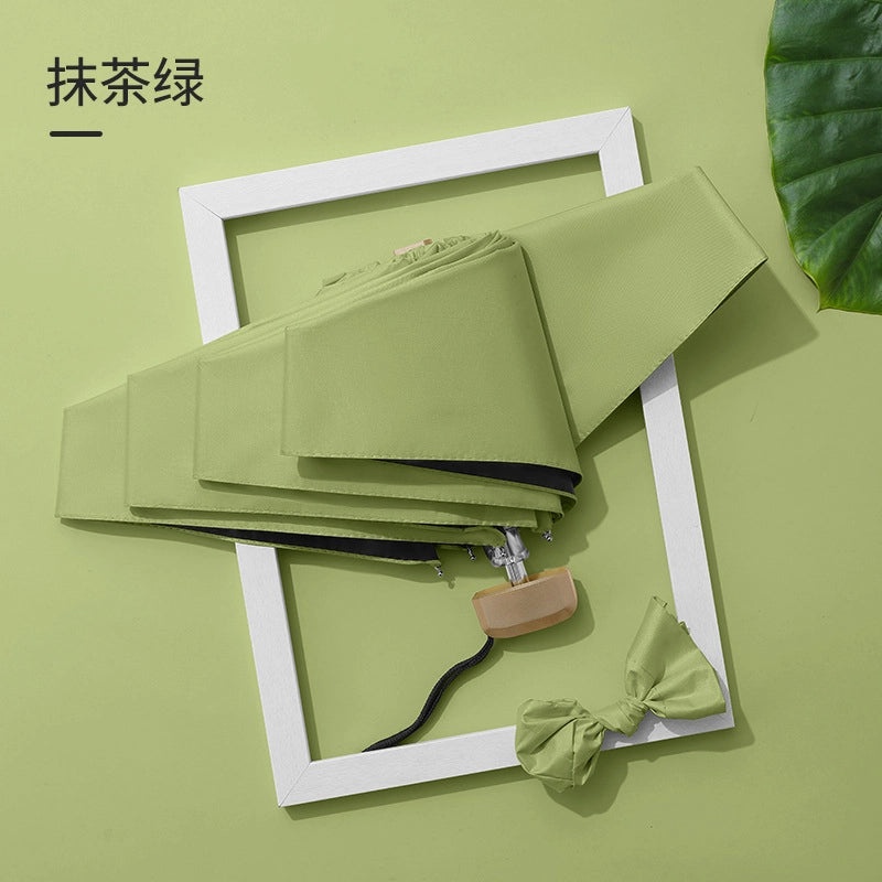 Ultra Lightweight Portable Mini Sun Umbrella with UV Protection, 6 Bones, Black Rubber Handle | Sun Protection Umbrellas