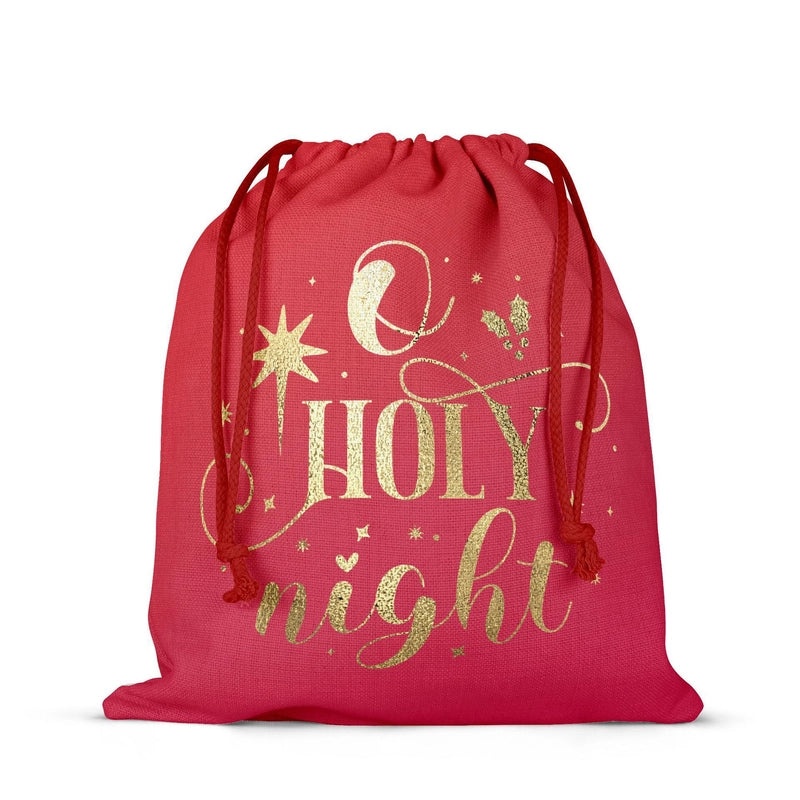 Christmas Linen Drawstring Gift Bag Portable Backpack Travel Storage Pouch | Gift Bags & Packaging