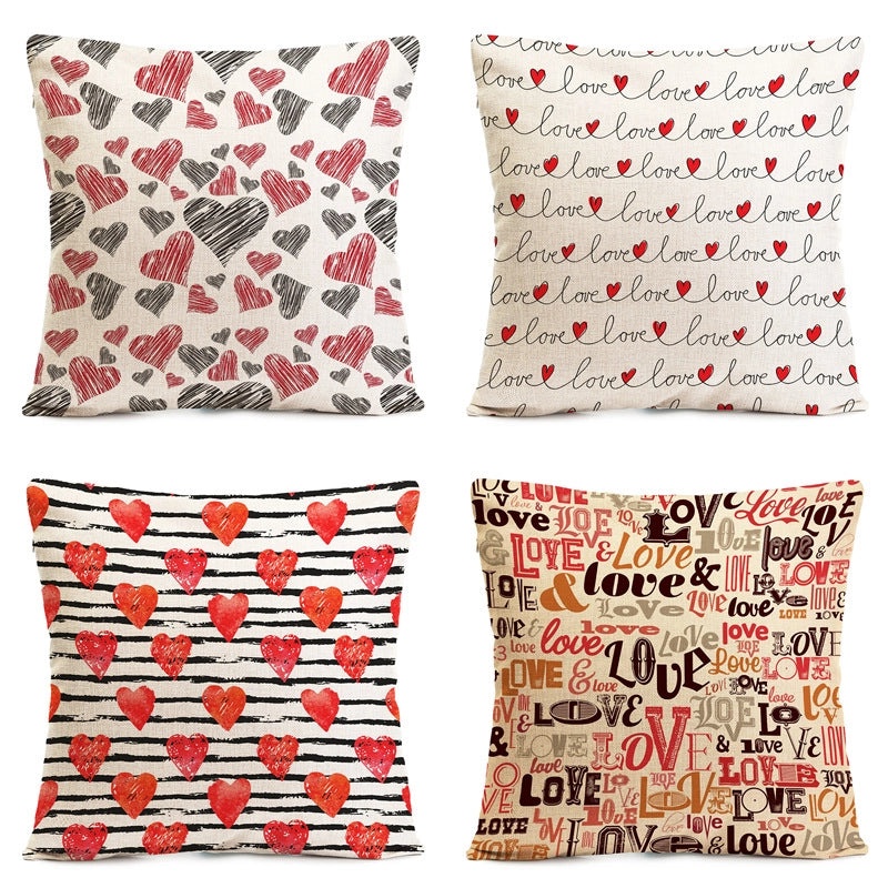 Elegant Heart-Shaped Linen Pillow Covers for Valentine’s Day | Home Decor & Cushions