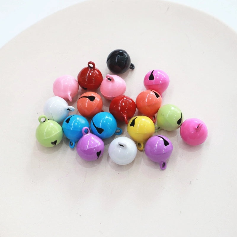 200 Pcs 14mm Iron Painted Small Bells for Keychains, Doll Accessories, Pet Collars, Christmas Pendants|Jewelry & Accessories