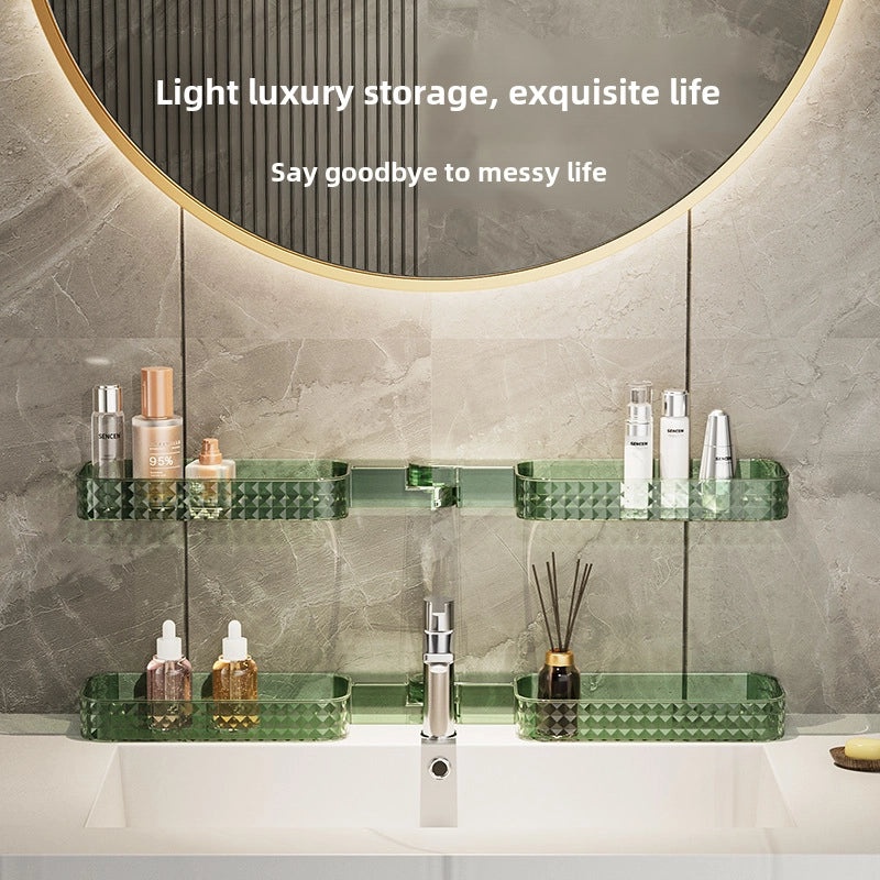 Rotating Corner Storage Rack for Bathroom Washbasin Punch-free Plastic Multi-functional Organizer|Home & Kitchen Storage