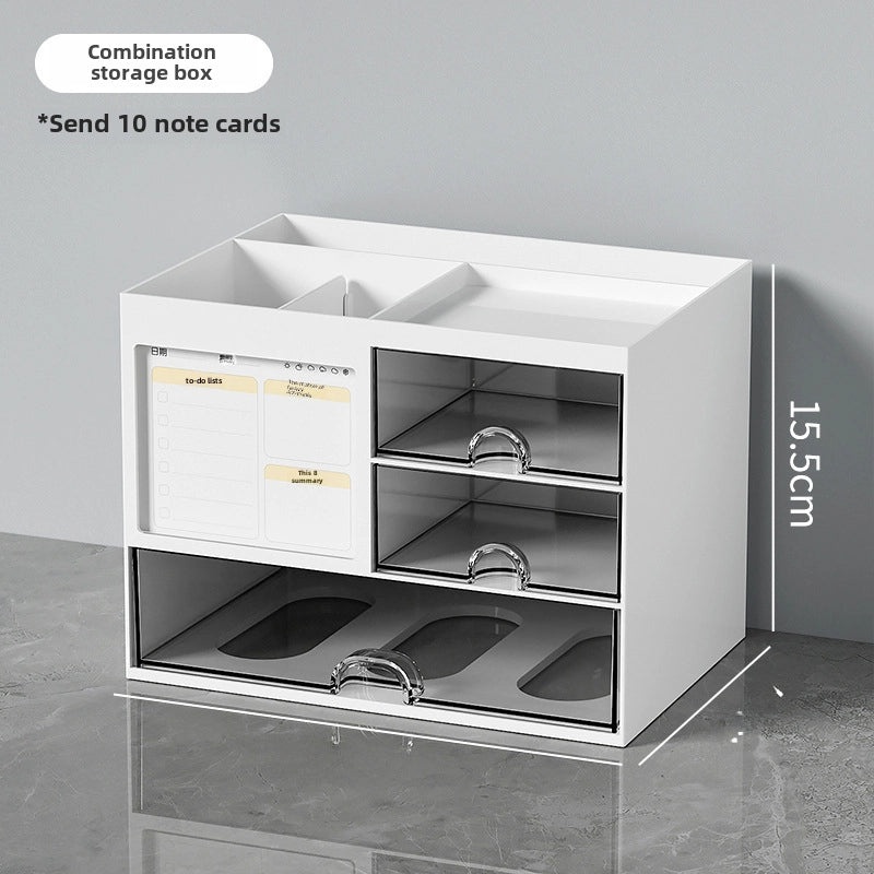 Multi-Grid Desktop Storage Box for Stationery, Tape, Hair Accessories, Pens | Office & Student Desk Organizer