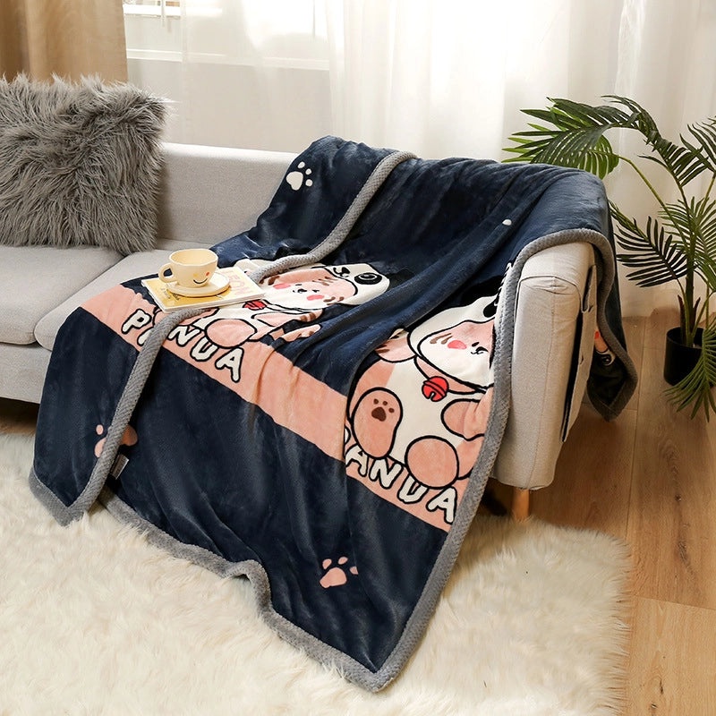 Thickened Autumn Winter Fleece Blanket Soft Coral Flannel Throw Air-conditioning Quilt Gift|Home & Living Bedding Blankets