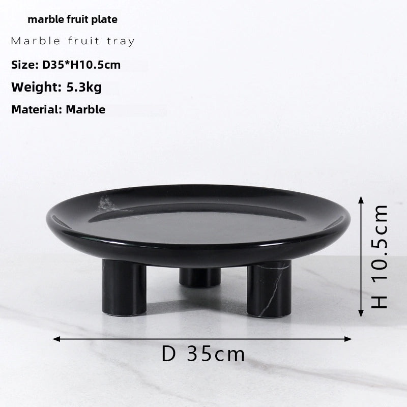 Natural Marble Fruit Plate Decorative Tray for Home Storage Hotel Model Room Soft Decoration|Home Decor