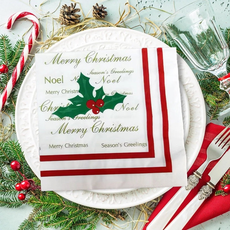 Christmas Nordic Modern Classic Letter Print Wood Pulp Tableware Set|Home & Kitchen Tableware
