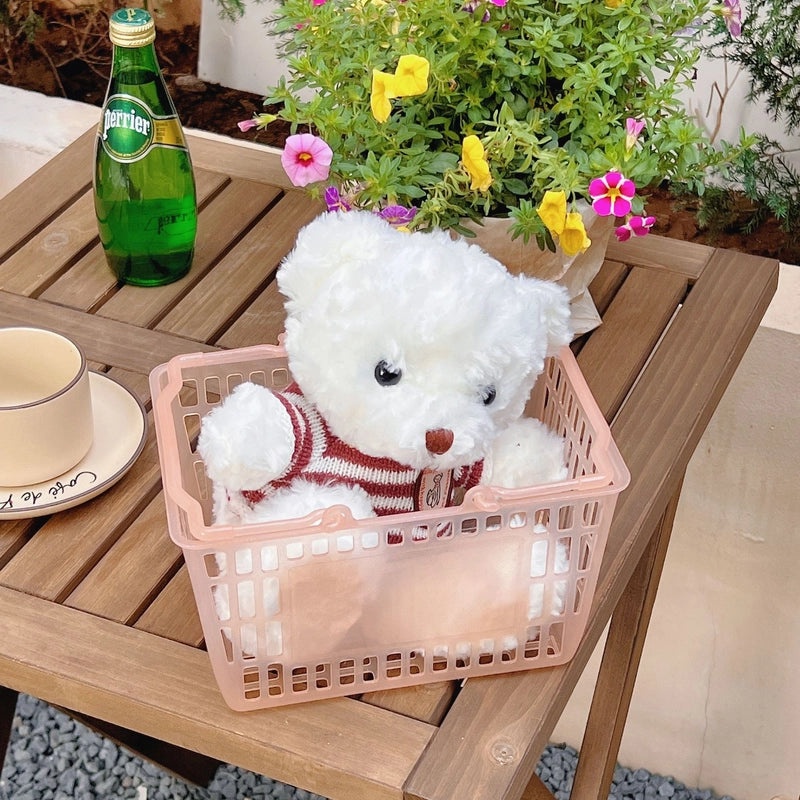 Minimalist Round Square Solid Color Plastic Storage Basket | Home Organization & Storage Bins