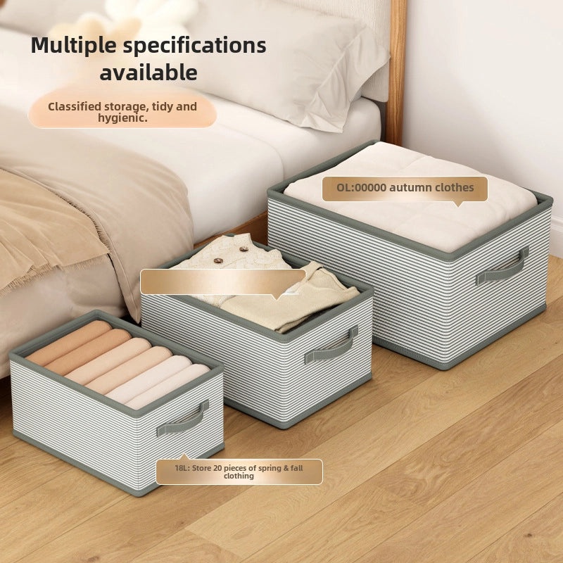 Oxford Blue Striped Oxford Cloth Storage Box for Clothes and Toys | Home Storage & Organization