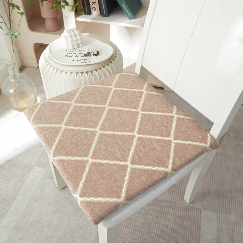 Soft Cotton Chenille Rhombus Seat Cushion Minimalist Design|Home Decor & Seating Accessories