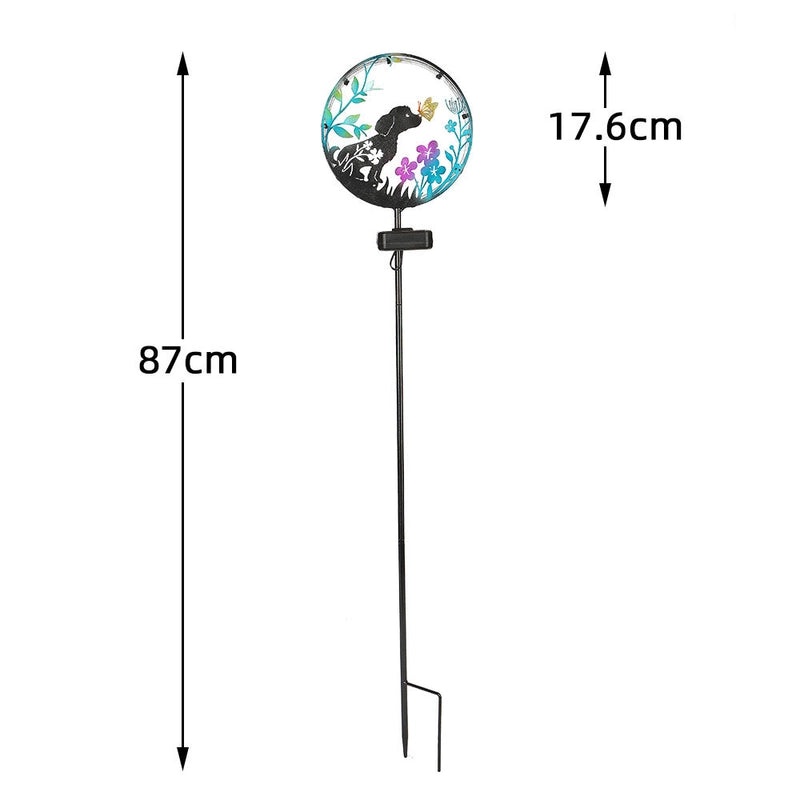 Solar Cat and Butterfly Iron Art Solar Lawn Lamp|Outdoor Garden Lighting