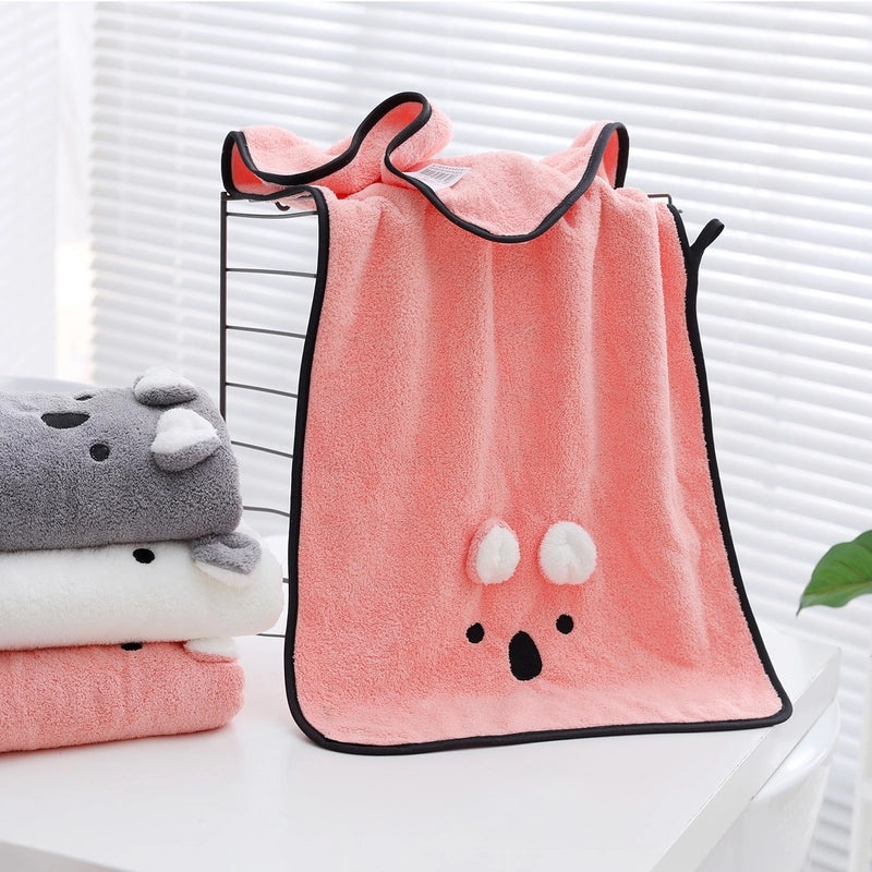 Chuanyue Cute 3D Bear Bath Towel Set for Girls Couples Absorbent Wrap Home Use|Home & Living Bath Towels